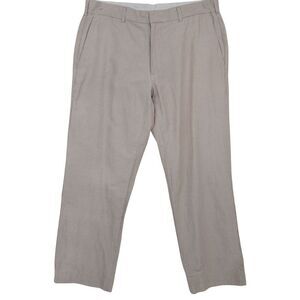 Cubavera Linen Blend Straight Leg Pants 34x30 (34x28 actual) Beige Minimalist